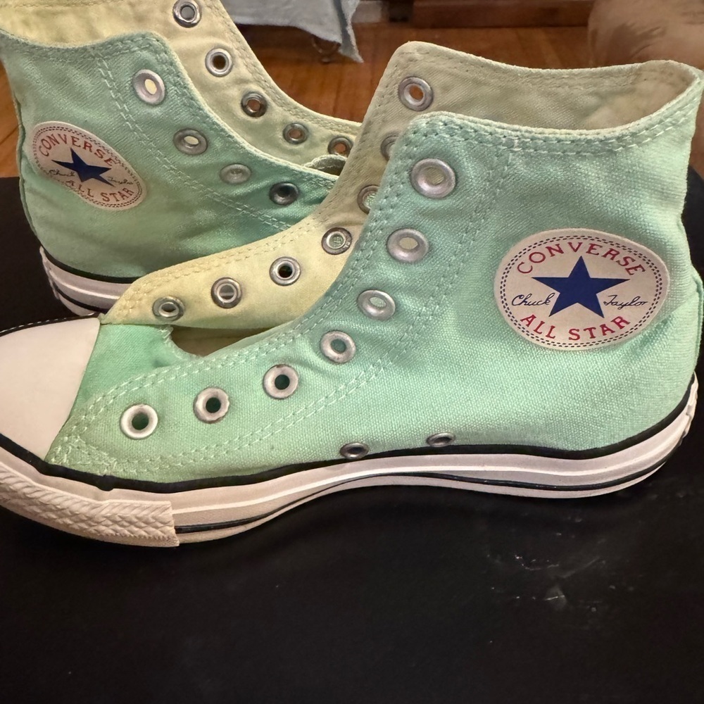Women’s Size 7 Men’s Size 5 Mint Green Converse All Stars - Picture 9 of 11